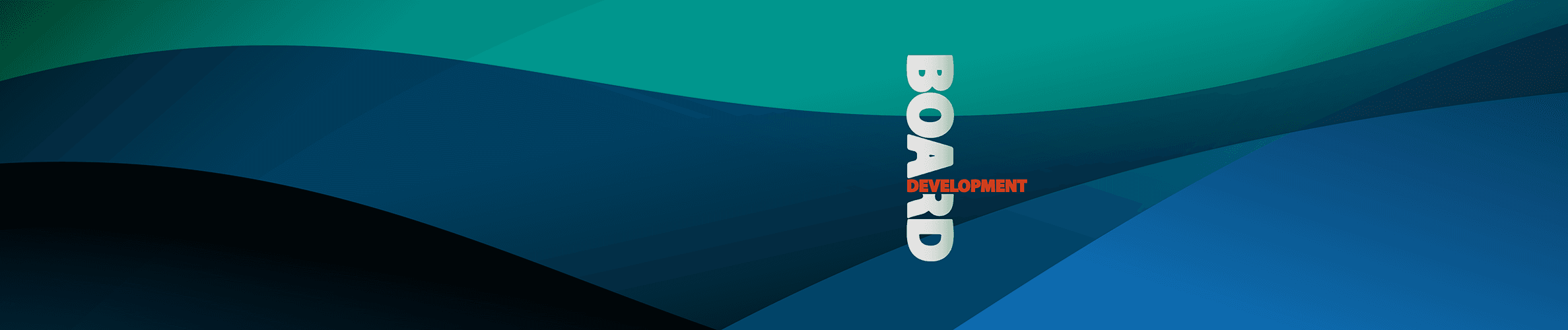 Abstract background with curved blue and green tones in NHS Providers’ brand style, featuring the Board Development programme logo.